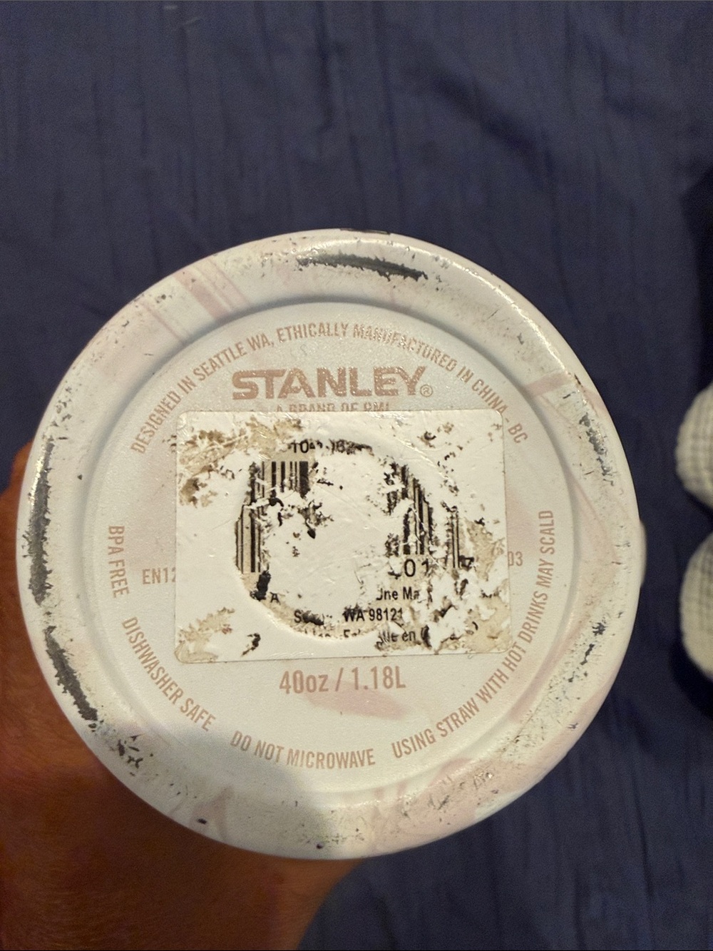 Stanley Pink Marble Travel Mug with Handle - Picture 2 of 2